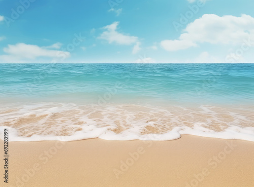 Beach with sky and clouds landscape background