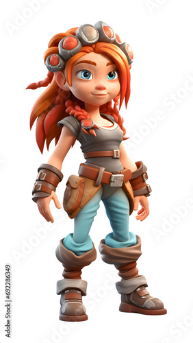 3D Cartoon gaming character transparent background