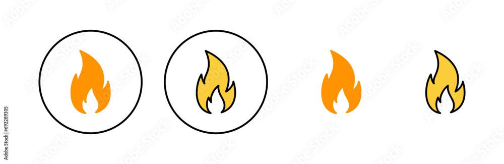 Fire icon set for web and mobile app. fire sign and symbol Fire icon set for web and mobile app. fire sign and symbol