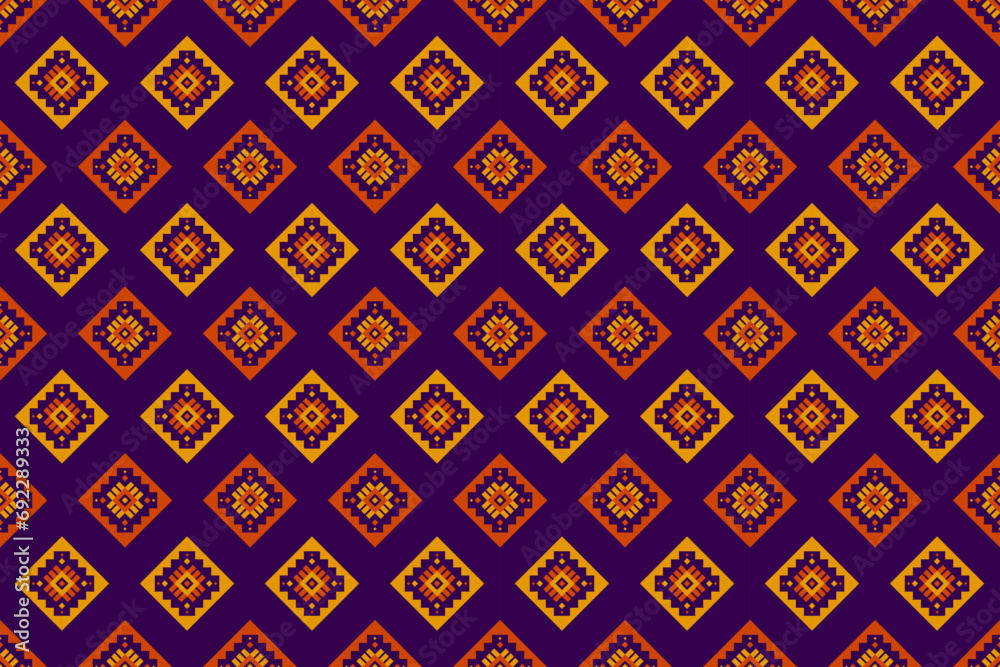 Fabric Aztec pattern background. Geometric ethnic oriental seamless pattern traditional. Mexican style. Design for wallpaper, illustration, fabric, clothing, carpet, textile, batik, embroidery.