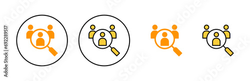Hiring icon set  for web and mobile app. Search job vacancy sign and symbol. Human resources concept. Recruitment