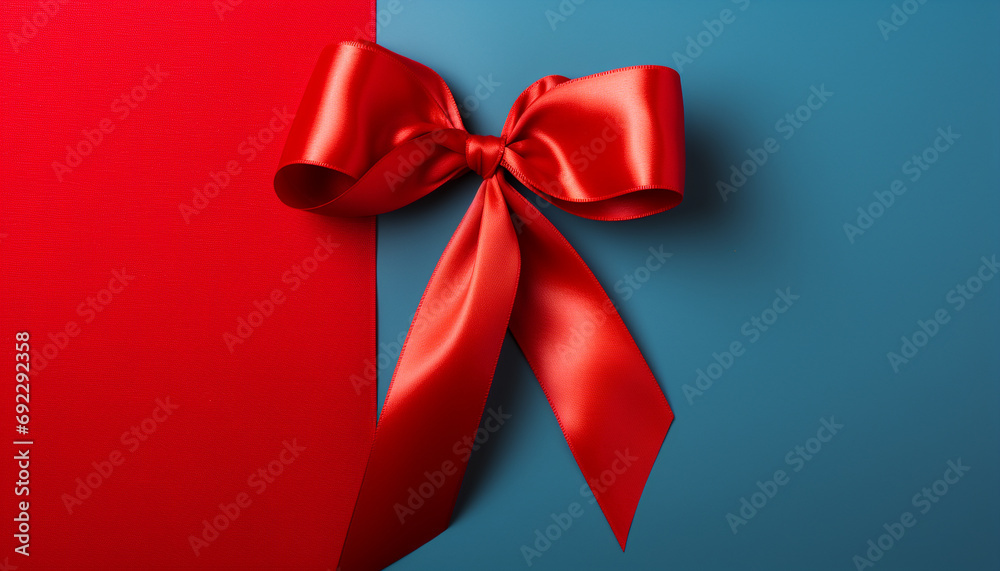 Blue satin gift box with ornate decoration generated by AI Blue satin gift box with ornate decoration generated by AI