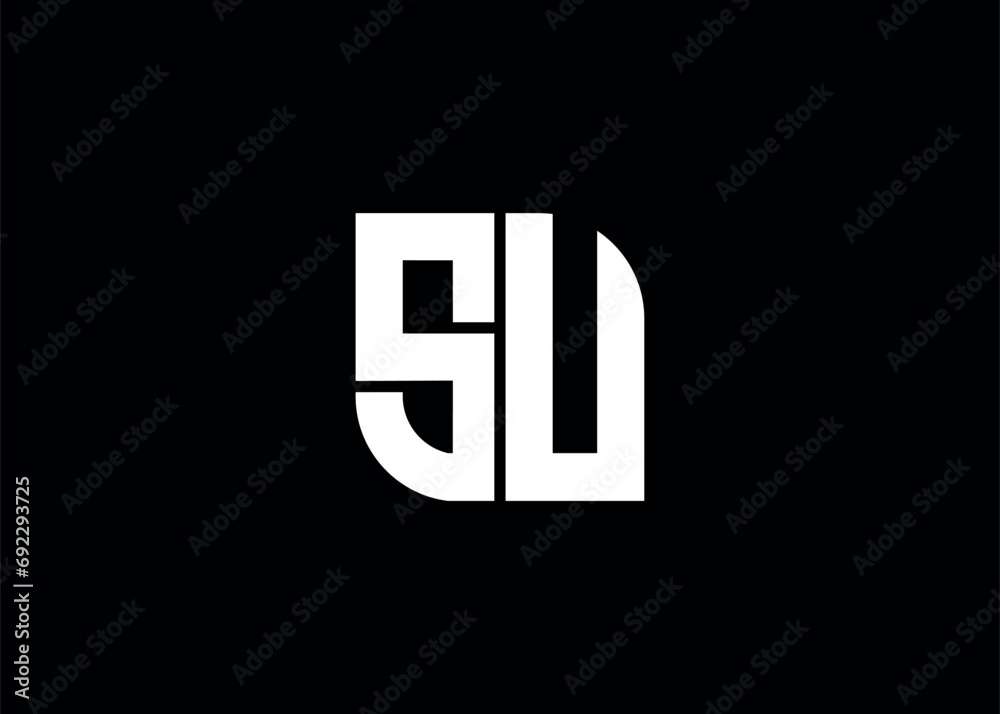 Fototapeta premium Monogram Letter SU Logo Design vector template