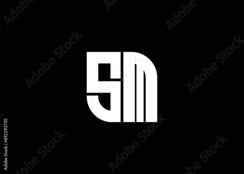 Monogram Letter SM Logo Design vector template.