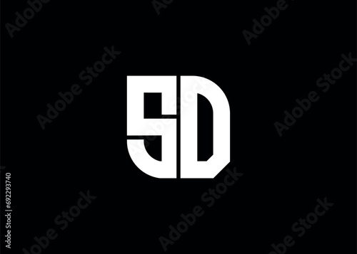 Monogram Letter SD Logo Design vector template
