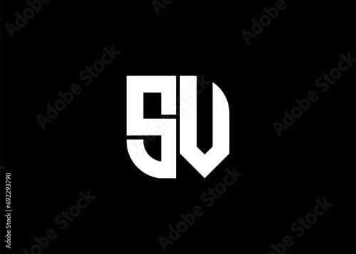 Monogram Letter SV Logo Design vector template