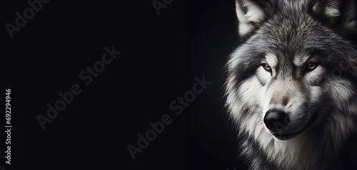 Scary Wolf Head Emblem Generative AI photo