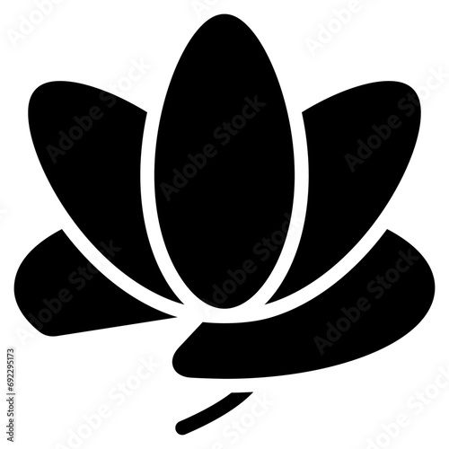 Lotus icon with glyph style and pixel perfect base. Suitable for website design, logo, app and UI. Based on the size of the icon in general, so it can be reduced.