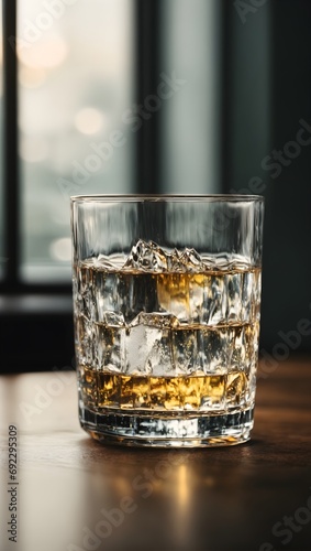 clear drinking glass with white liquid ai generated