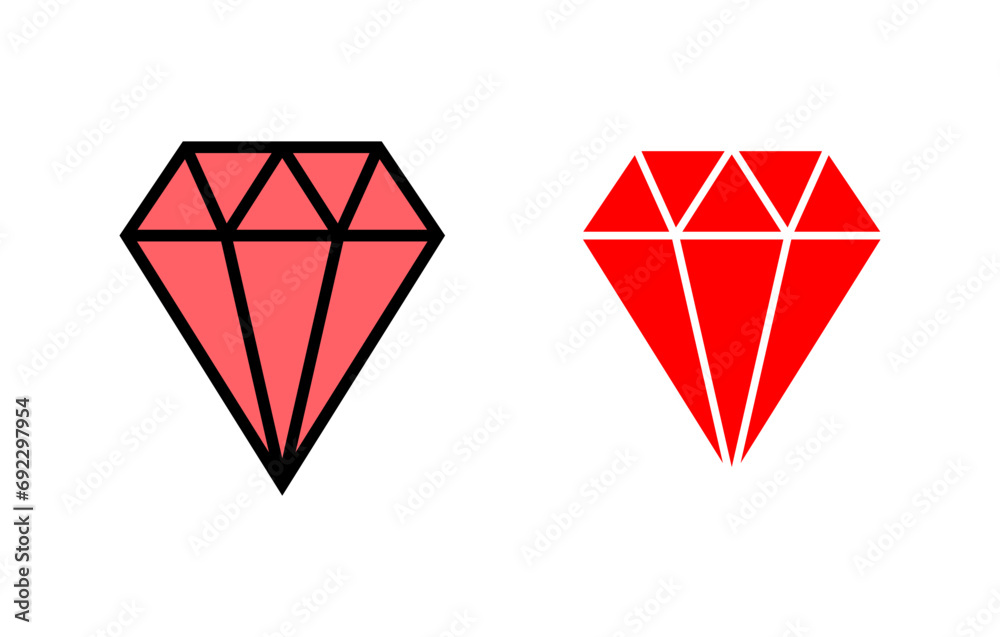 Diamond icon set illustration. diamond gems sign and symbol Diamond icon set illustration. diamond gems sign and symbol