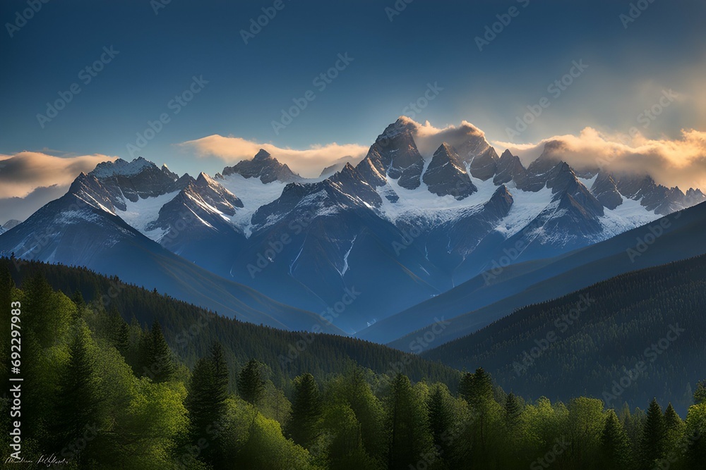 Fototapeta premium sunrise over the mountains