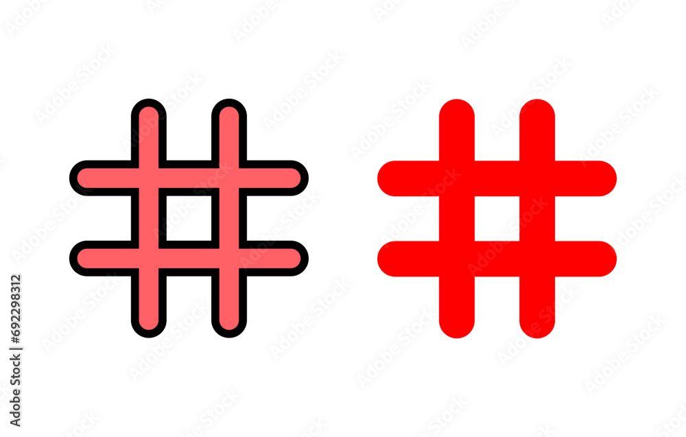 Obraz premium Hashtag icon set illustration. hashtag sign and symbol