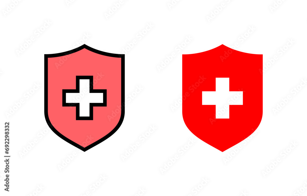 Obraz premium Health insurance icon set illustration. Insurance document sign and symbol