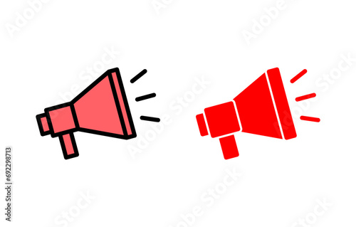 Wallpaper Mural Megaphone icon set illustration. Loudspeaker sign and symbol Torontodigital.ca