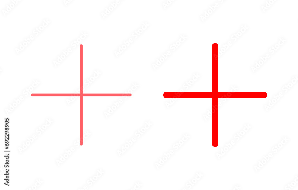 Obraz premium Plus Icon set illustration. Add plus sign and symbol
