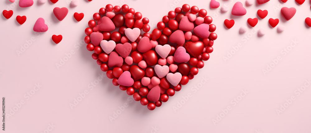 Love is in the air with a sweet heart-shaped candy bead, set against a romantic pink background, perfect for celebrating valentine's day Love is in the air with a sweet heart-shaped candy bead, set against a romantic pink background, perfect for celebrating valentine's day