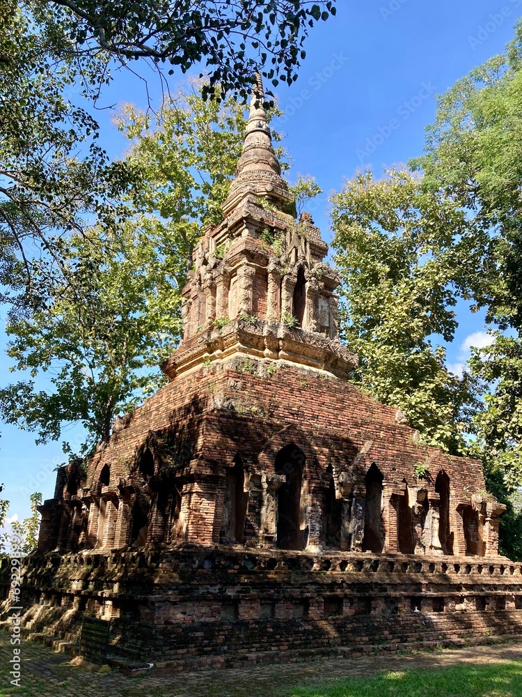 Ancient Pasak temple, Located just outside the city's old walls Chiang Saen District, ruins Wat Pa Sak, Ancient City, Chiang Saen, Chiang Rai, Thailand
