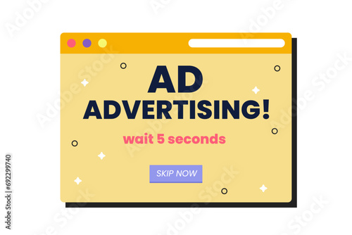 Ad block pop up concept design vector