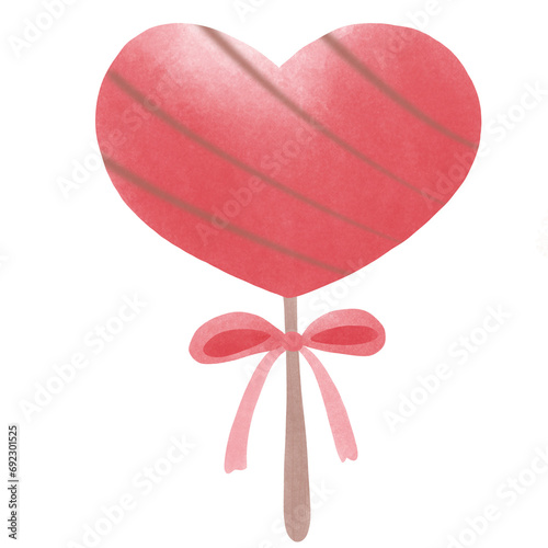 red heart with ribbon