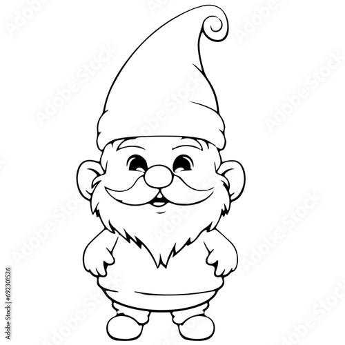 Christmas gnomes design for coloring book isolated. Generative AI