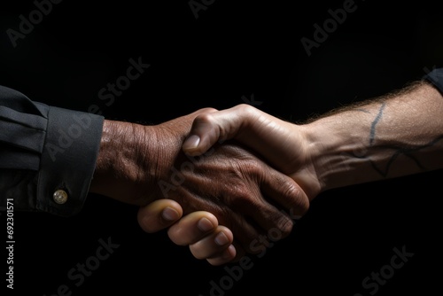Firm Handshake Between Diverse Individuals