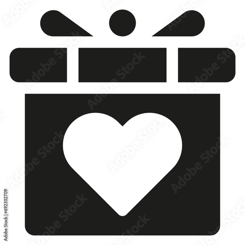 Wedding Gift Box Bold Icon