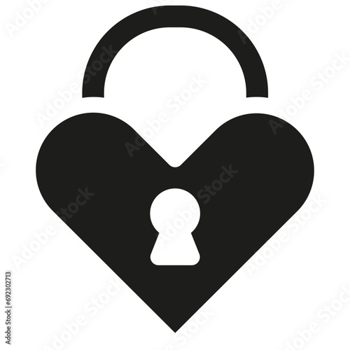 Wedding Heart Lock Bold Icon