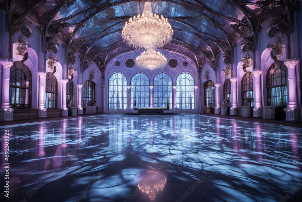 Crystal Castle Ballroom: Inside a grand ballroom made entirely of ...