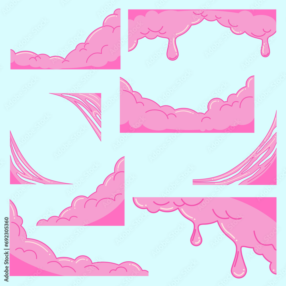 Cute Cartoon Pink Bubblegum Borders