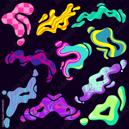 Colorful Neon Abstract Blob Ornament 