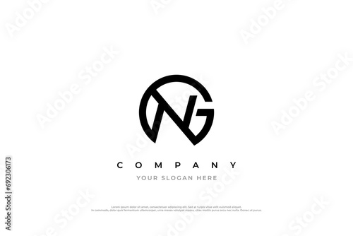 Initial Letter NG Logo or GN Monogram Logo Design photo