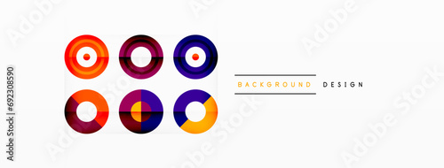 Abstract background with circle symmetric grid composition. Circle pattern creating sense of movement. Grid adds structure and balance to the composition, with equal spacing between each circle
