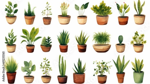 Some plants have watercolor illustrations in the background, in the style of artifacts of online culture, studyblr, emerald and brown, guatemalan art, petcore, miniaturecore, simple, colorful illustra photo