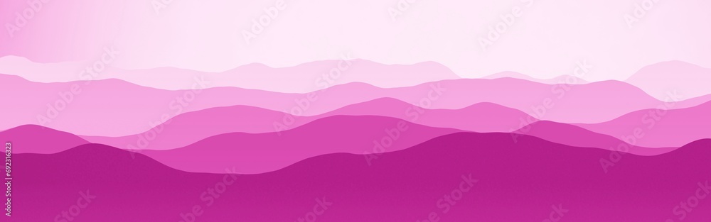 modern pink wide of mountains peaks in the clouds digital graphic texture or background illustration - obrazy, fototapety, plakaty 