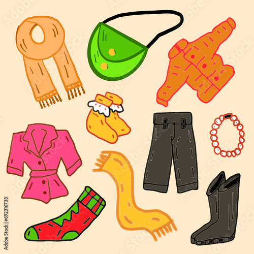 set of costumes for During the New Year festival in winter