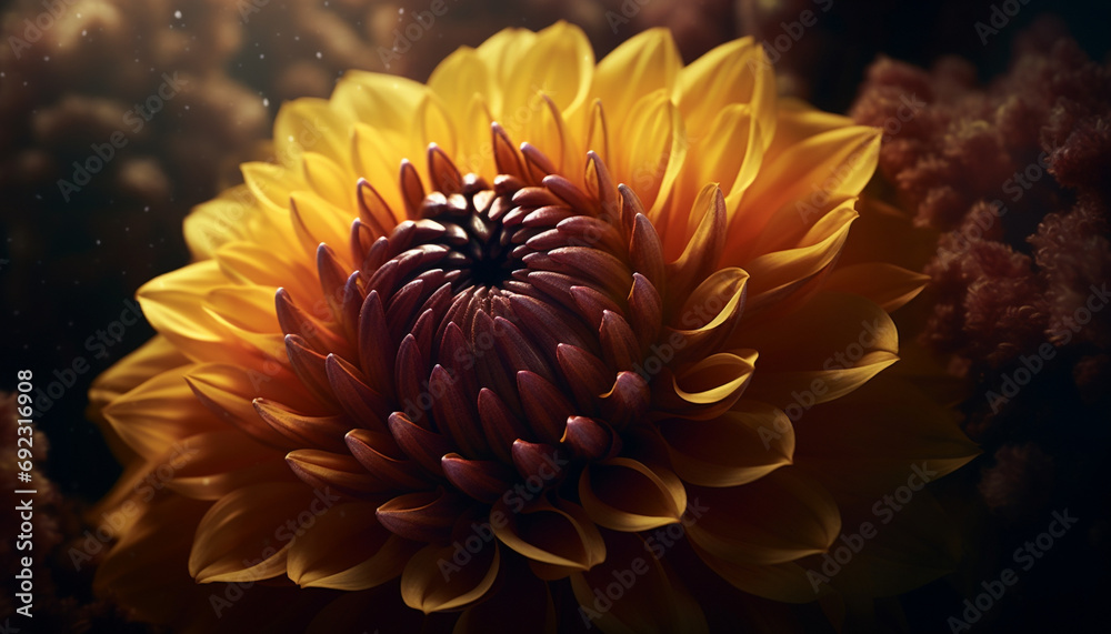 Vibrant colors of a single sunflower in a formal garden generated by AI Vibrant colors of a single sunflower in a formal garden generated by AI