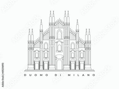 the cathedral of milan Italy illustration