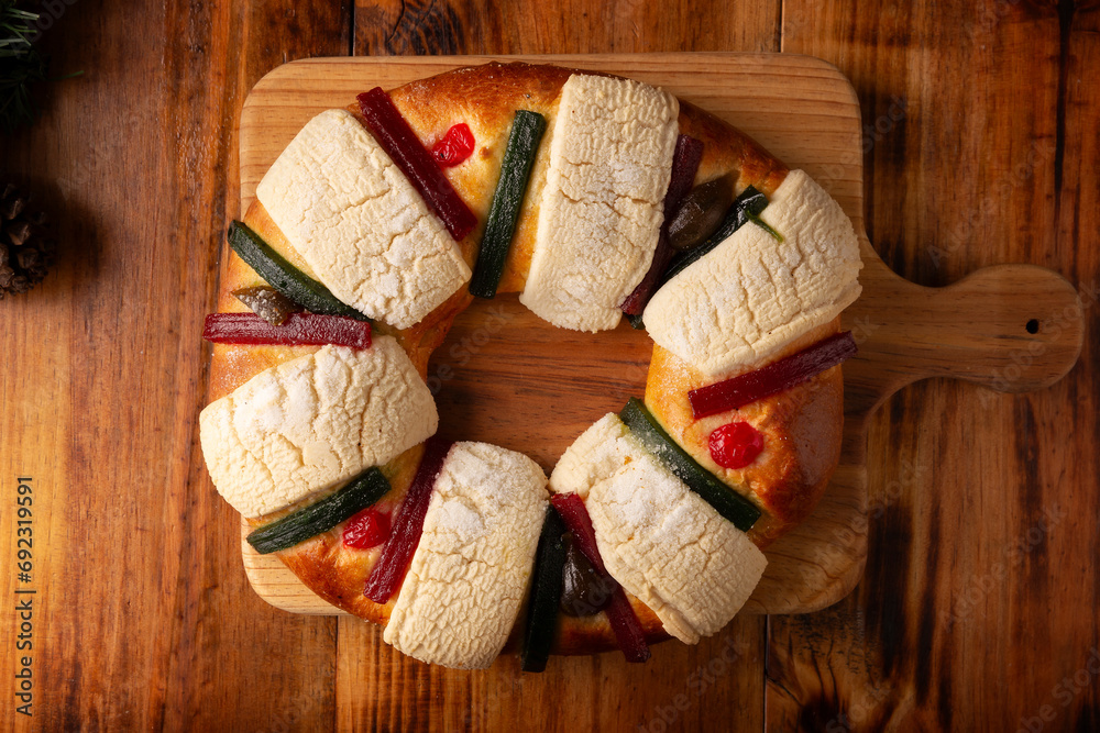 Three Kings Bread also called Rosca de Reyes, Roscon, Epiphany Cake ...
