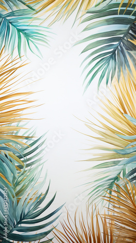 Creative nature Gold and green tropical background.