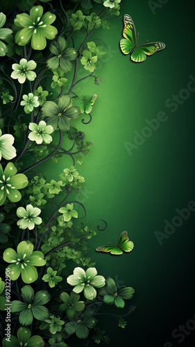 Green floral design