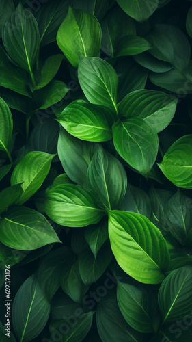 Green plant leaves background foliage wall toned design