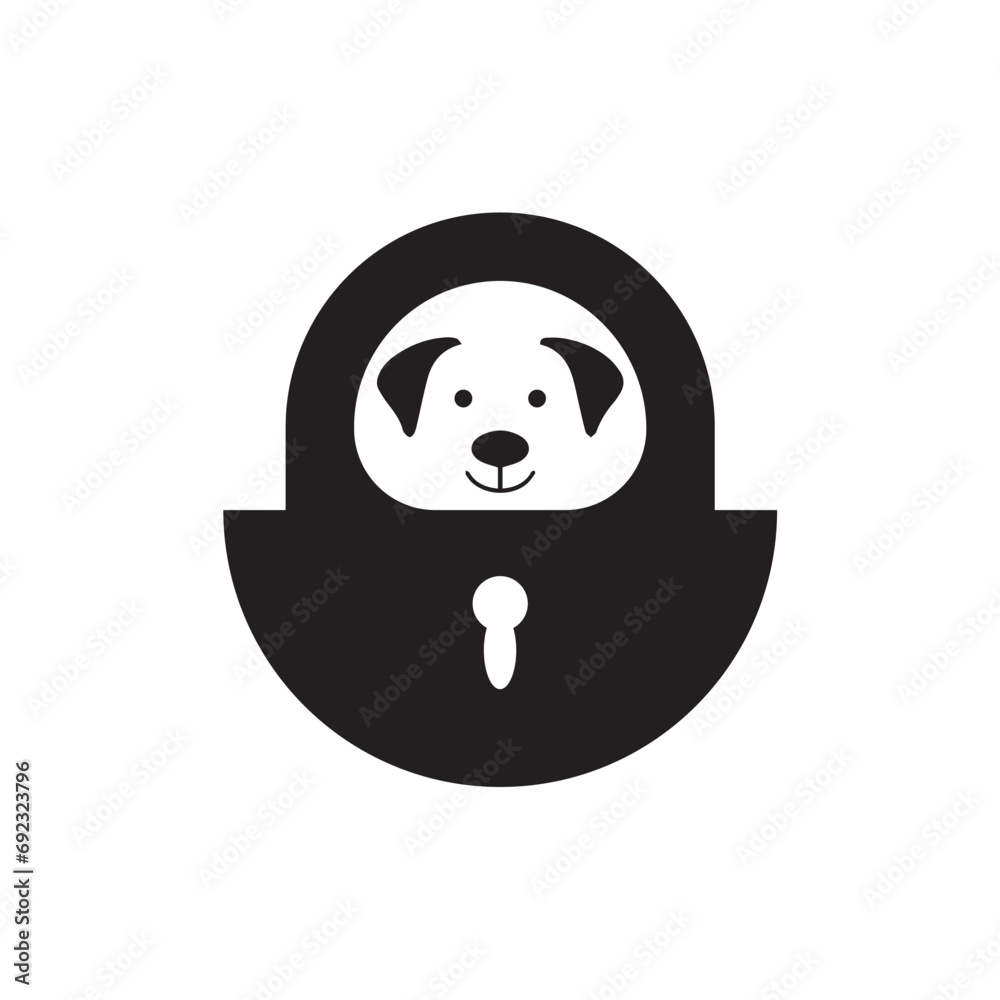 Obraz premium pet lock logo combination icon design.