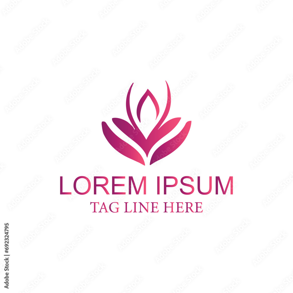 Flower logo luxury gradient design illustration