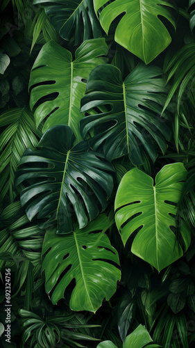 Tropical leaves frame design