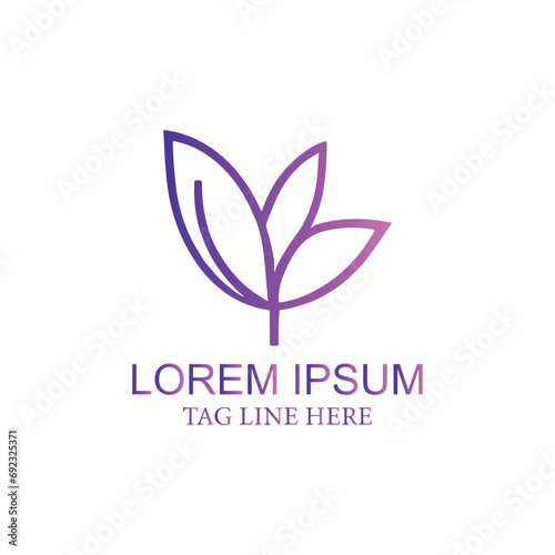 Flower logo luxury gradient design illustration