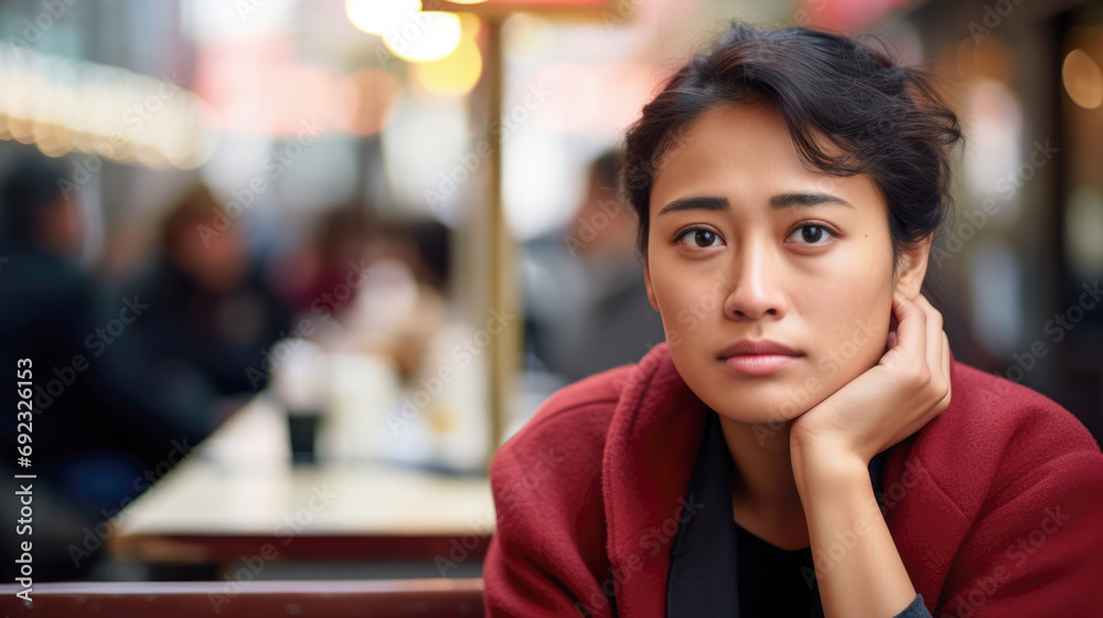 Young Asian woman on the city streets Young Asian woman on the city streets