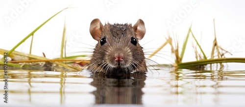 River rat baby animals living in wetlands, belonging to the Myocastoridae family, are herbivorous and semiaquatic. photo