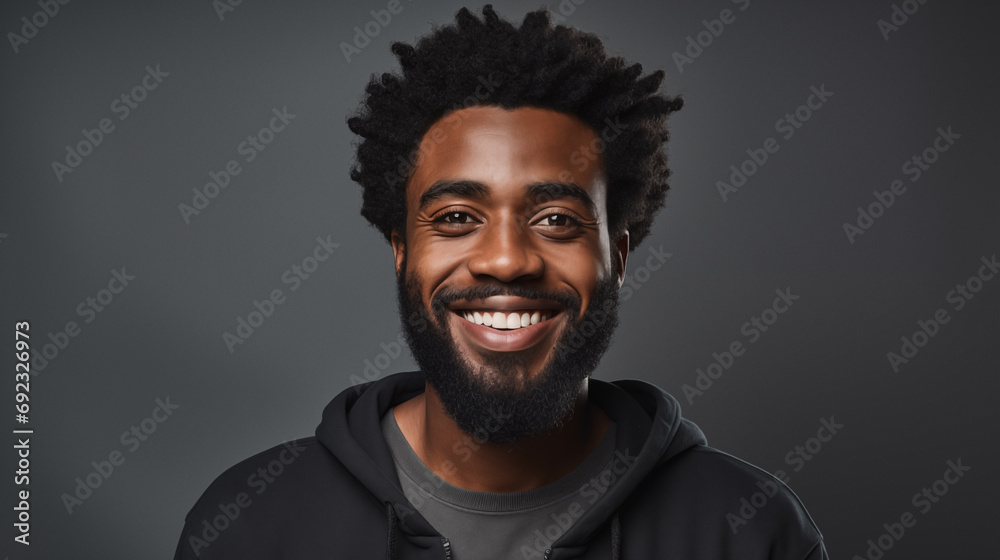 Studio portrait of a black smiling handsome man Studio portrait of a black smiling handsome man