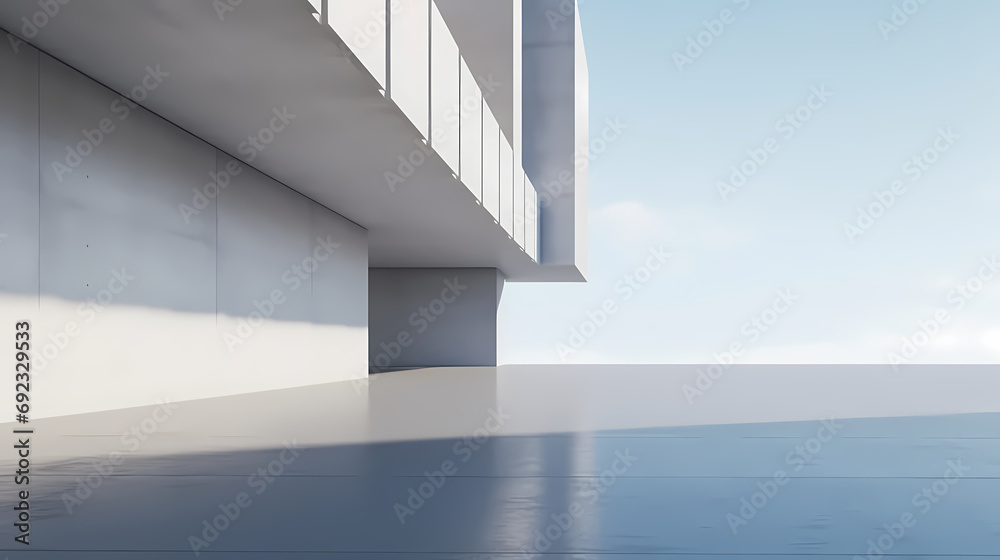 3d render of abstract futuristic architecture with empty concrete floor 3d render of abstract futuristic architecture with empty concrete floor