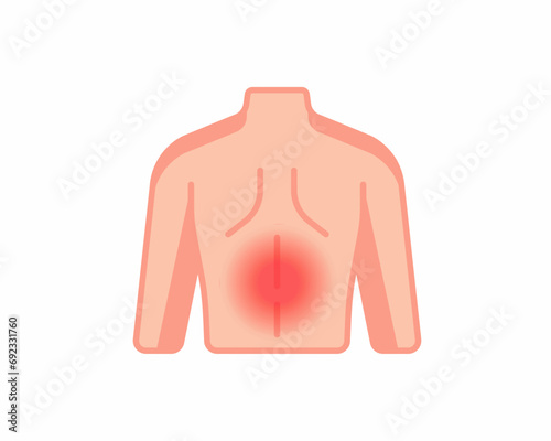Pain in the cervical and lumbar vertebrae lower back pain vector illustration
